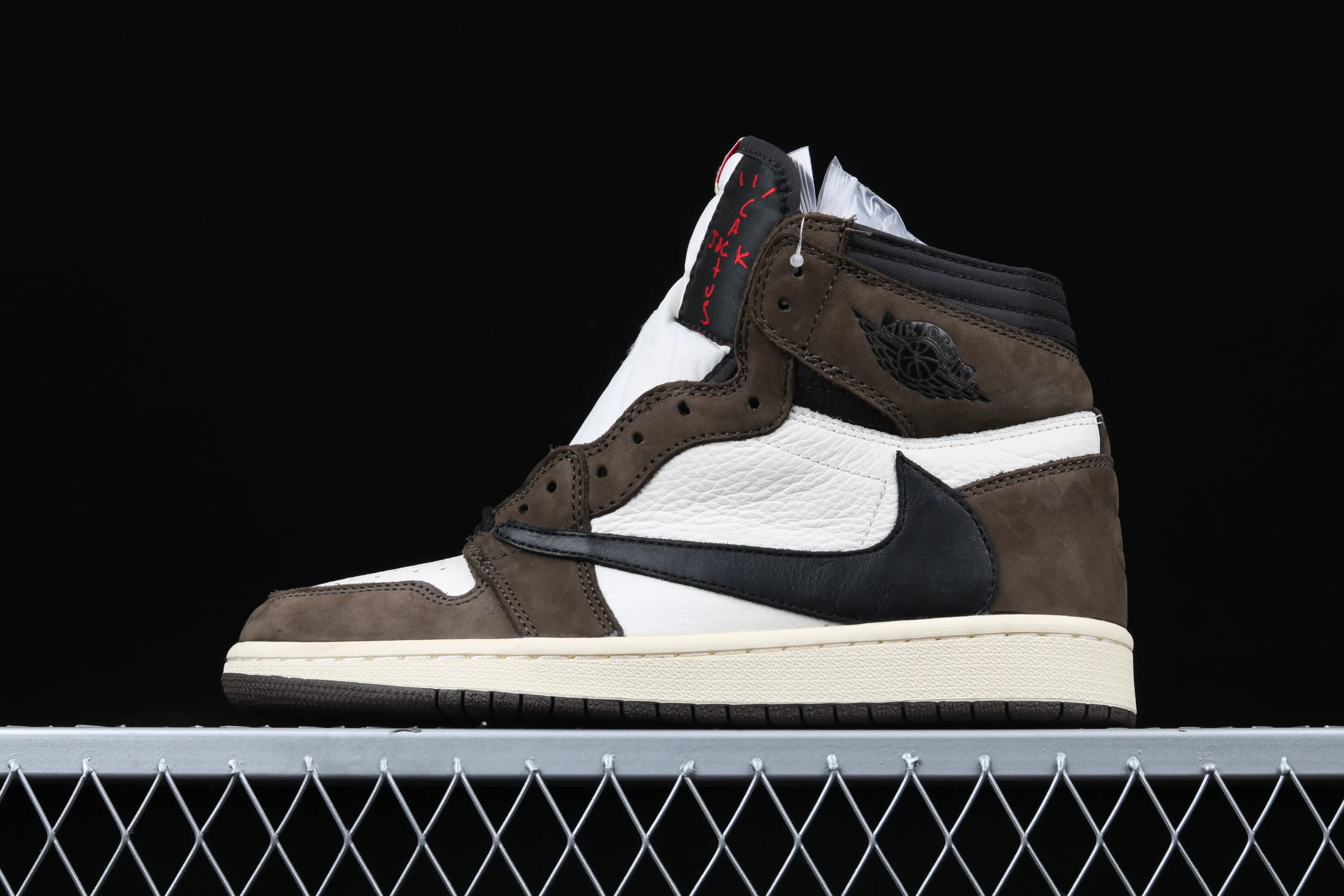 All Categories Air Jordan Jordan Series Basketball Shoes Air Jordan 1 High #ZG Version Travis Scott x Air Jordan 1 High OG AJ1 Reverse Hook Limited Edition CD4487-100
